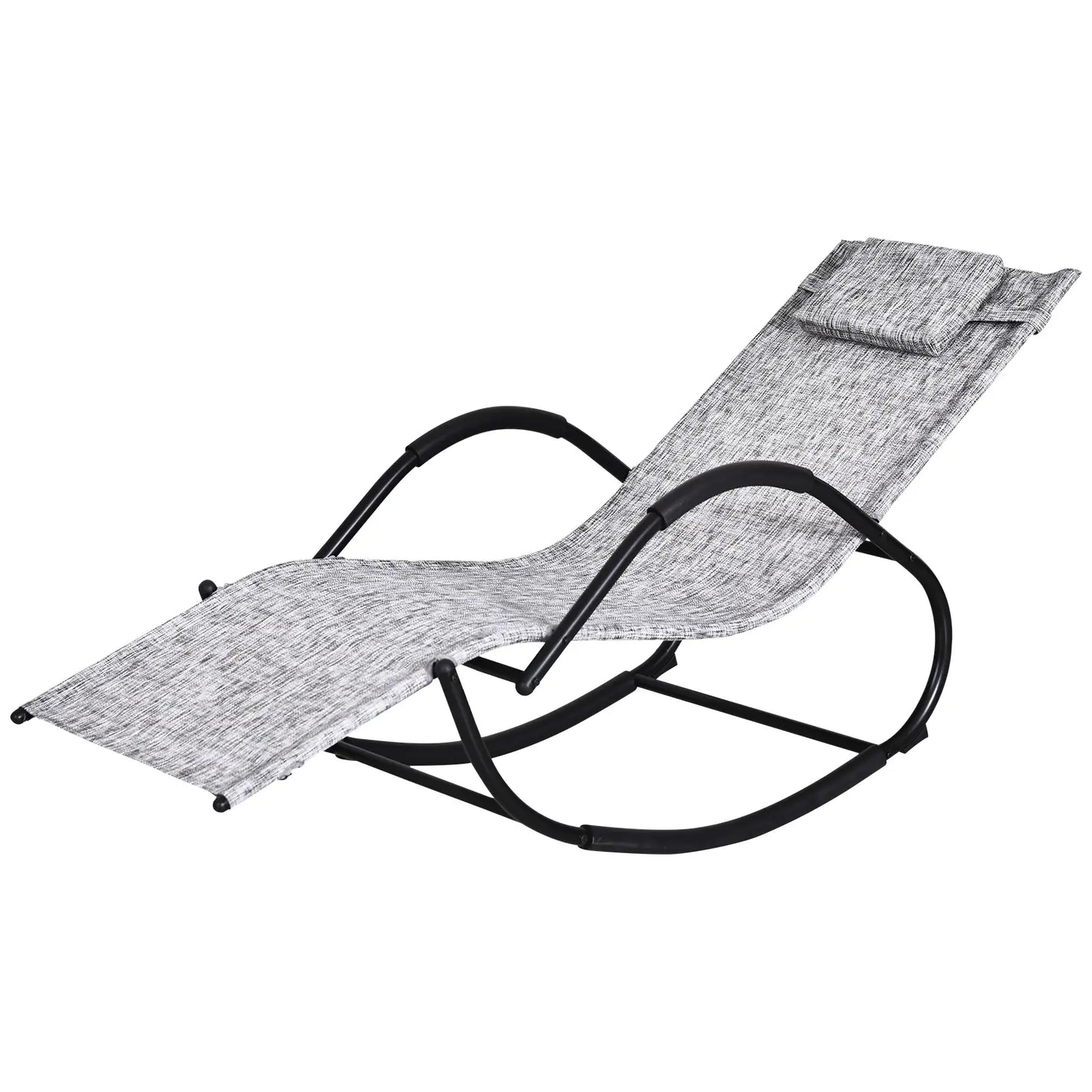 Outsunny Steel Frame Zero Gravity Rocking Chair, with Pillow