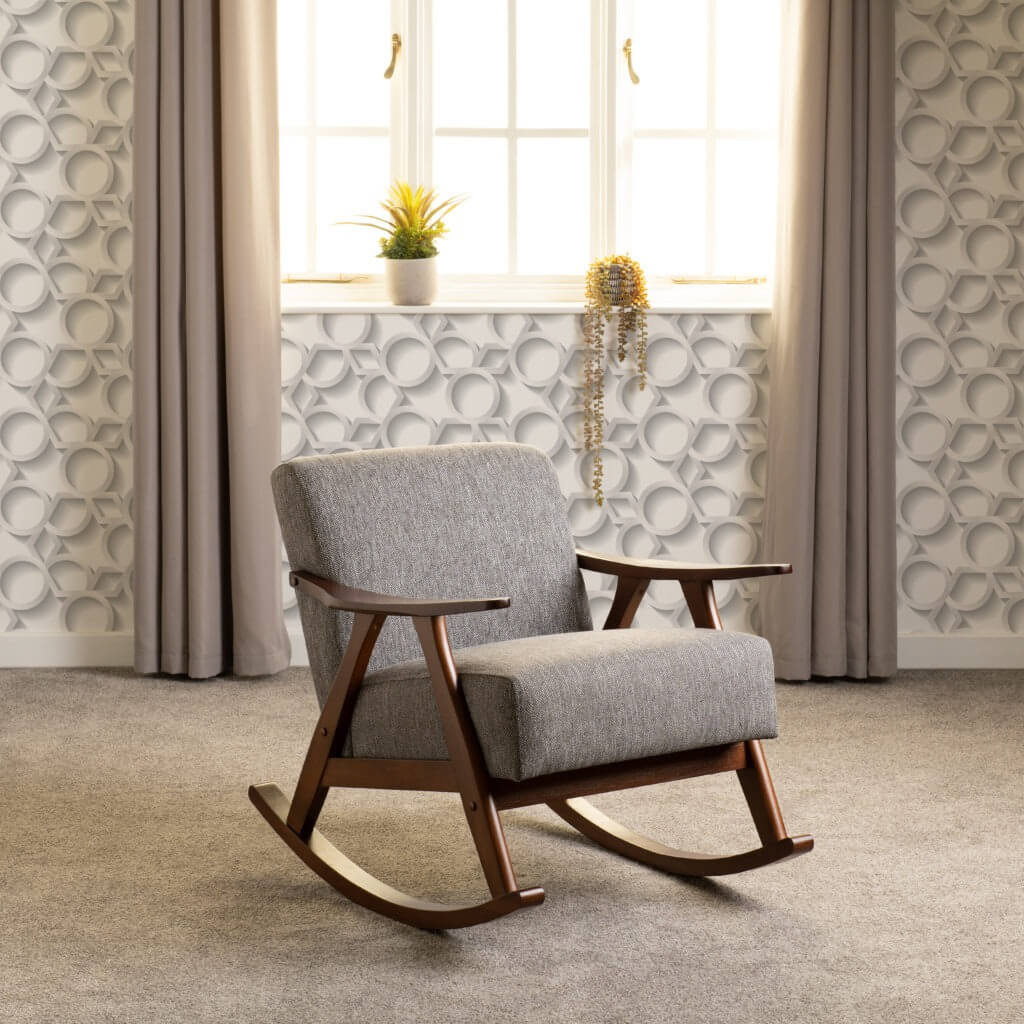 Kendra Rocking Chair Grey Fabric