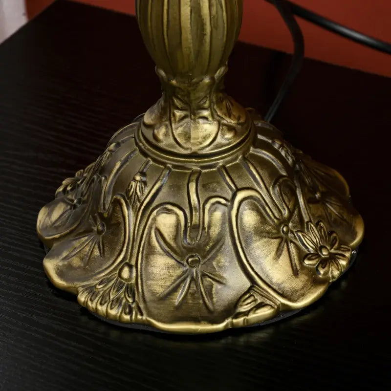 HOMCOM Tiffany Lamp, Stained Glass Table Lamp, Handcrafted Artisan Collectible, Suitable for Living Room and Bedside, Multi-Coloured, Ф25 x 45Hcm, Zinc Alloy.