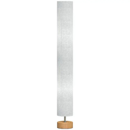 HOMCOM LED Floor Lamp for Living Room, 120cm Modern Standing Lamp with 3000K/4500K/6500K Colour Temperatures, Linen Shade and Wooden Base, Grey