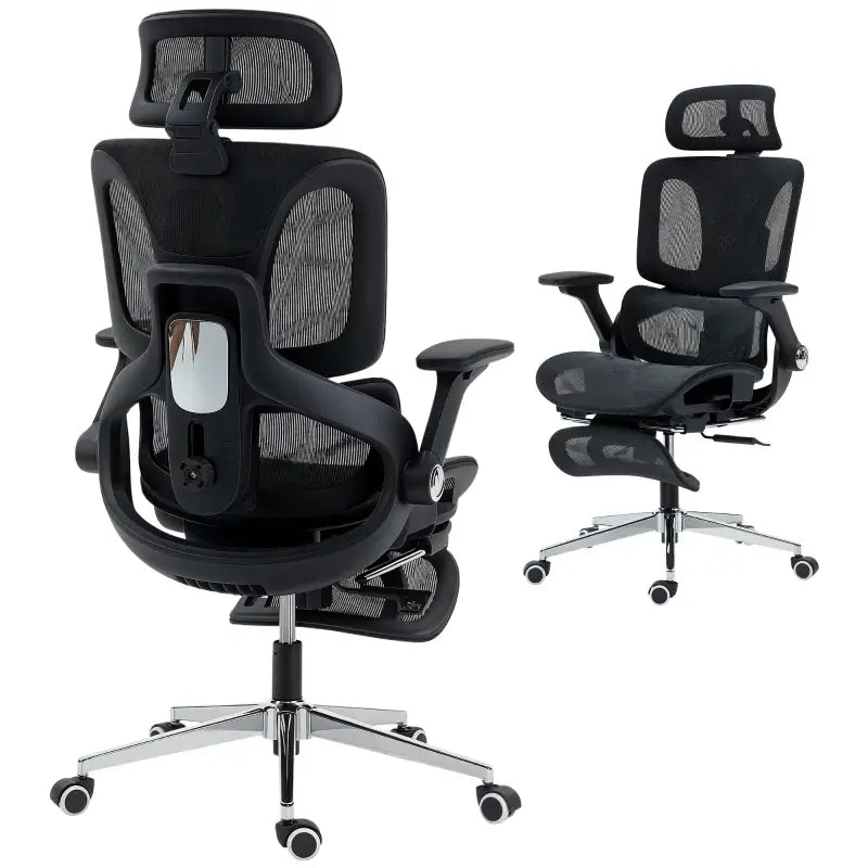 HOMCOM Ergonomic Office Chair, High Back Mesh Desk Chair, Black