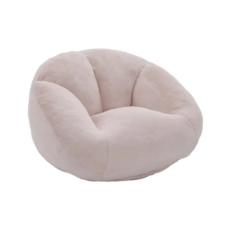 Shell-Shaped Bean Bag Chair with High-Rebound Memory Foam Filling, Ergonomic Floor Lounger with Faux Fur Removable Cover, 100L x 90W x 57H cm, Pink