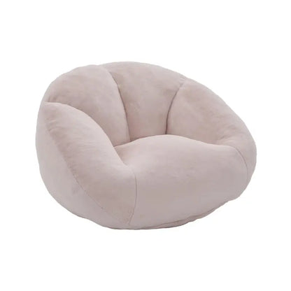 Shell-Shaped Bean Bag Chair with High-Rebound Memory Foam Filling, Ergonomic Floor Lounger with Faux Fur Removable Cover, 100L x 90W x 57H cm, Pink