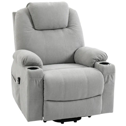 HOMCOM Massage Power Lift Recliner Chair with Pocket Spring, Electric Lift Chair with Wide Backrest, Light Grey