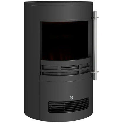 HOMCOM 1000W/2000W Freestanding Electric Fireplace, Indoor Heater Fire Stove with Log Burner Effect Flame, Thermostat Control
