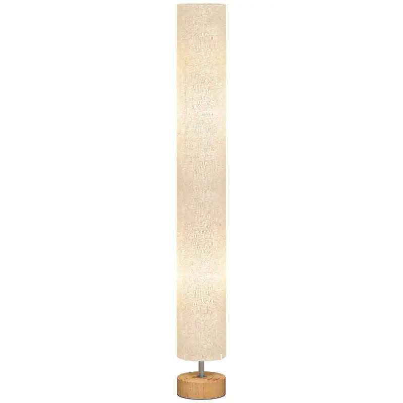 HOMCOM LED Floor Lamp for Living Room, 120cm Modern Standing Lamp with 3000K/4500K/6500K Colour Temperatures, Linen Shade and Wooden Base, Grey