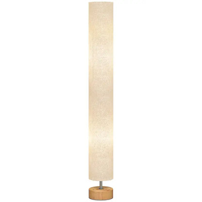 HOMCOM LED Floor Lamp for Living Room, 120cm Modern Standing Lamp with 3000K/4500K/6500K Colour Temperatures, Linen Shade and Wooden Base, Grey