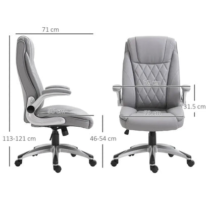 Vinsetto Faux Leather Executive Swivel Office Chair - Grey