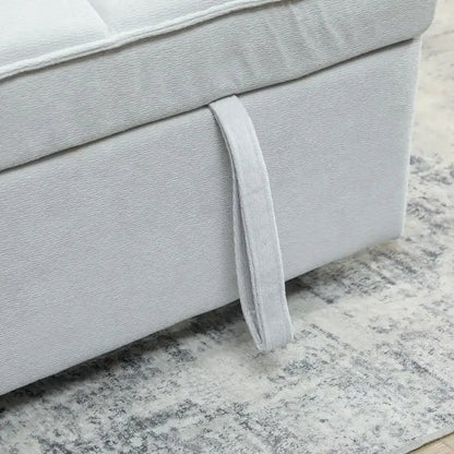 HOMCOM 2 Seater Sofa Bed, 3-in-1 Convertible Sleeper Sofa with Click-clack Adjustable Backrest and 2 Pillows, Light Grey