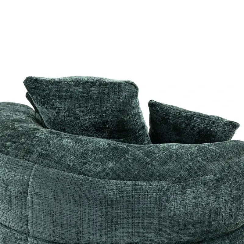Lazy Sofa Bean Bag Chair with Memory Foam Filling, High Back and Three Pillows, Indoor and Outdoor Use, 108L x 108W x 52H cm, Green