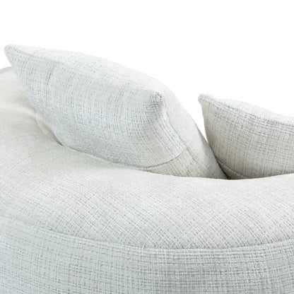 Lazy Sofa Bean Bag Chair with Memory Foam and Chenille Fabric, High Back Design with Three Pillows, 108L x 108W x 52H cm, Beige