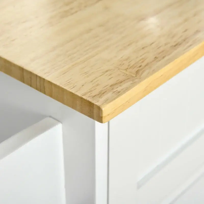 HOMCOM Kitchen Island Utility Cart, with 2 Storage Drawers & Cabinets for Dining Room, White