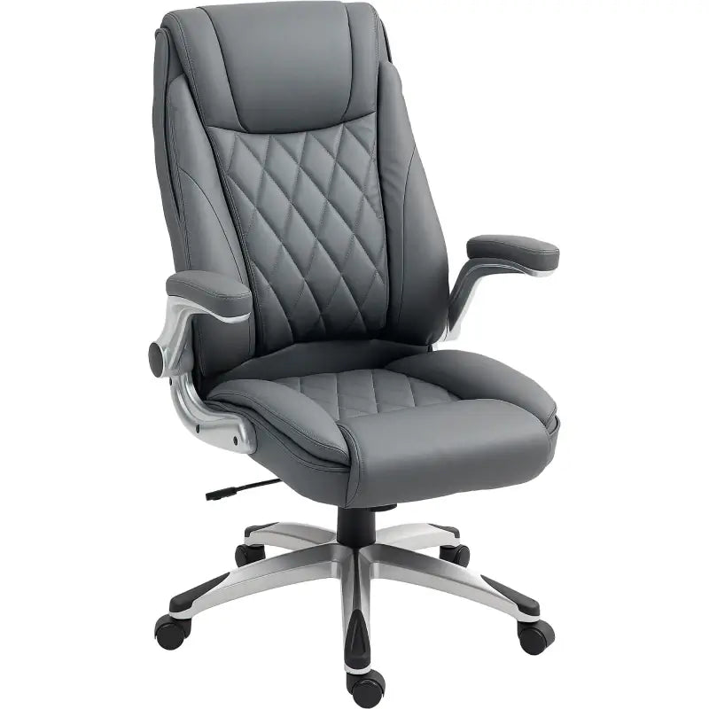 Vinsetto Faux Leather Executive Swivel Office Chair - Dark Grey