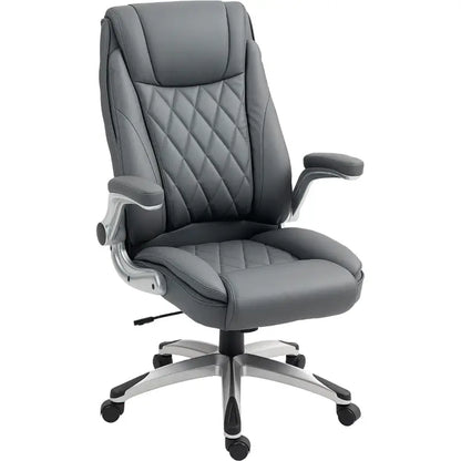 Vinsetto Faux Leather Executive Swivel Office Chair - Dark Grey