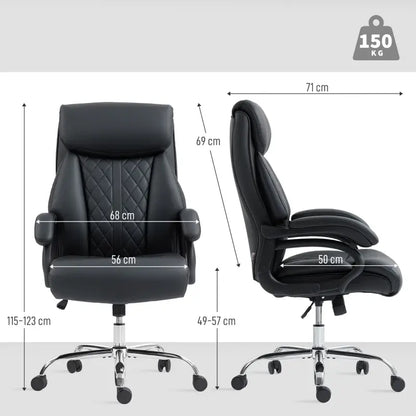 HOMCOM Executive Office Chair with Spring Padding - Black