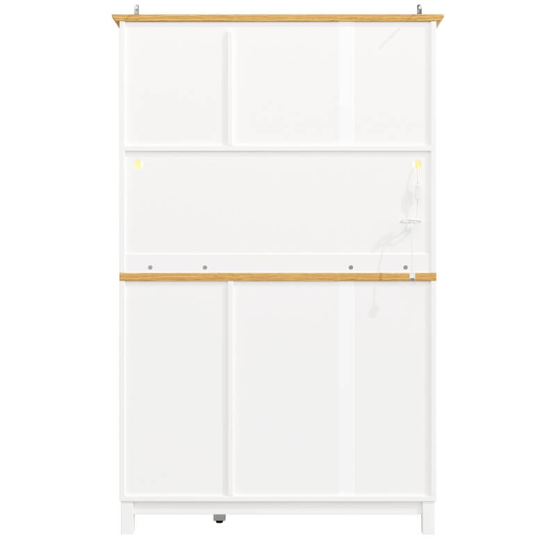 Stylish Sideboard with App-Controlled Built-In LED Light Strip, Practical Cabinet for Kitchen & Living Area, 105.5L x 40W x 180H cm, White