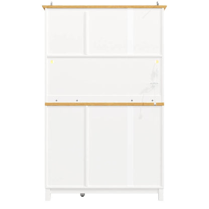 Stylish Sideboard with App-Controlled Built-In LED Light Strip, Practical Cabinet for Kitchen & Living Area, 105.5L x 40W x 180H cm, White