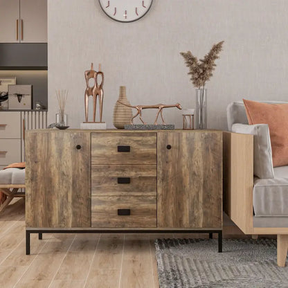 HOMCOM Modern Mango Wood-Effect Sideboard