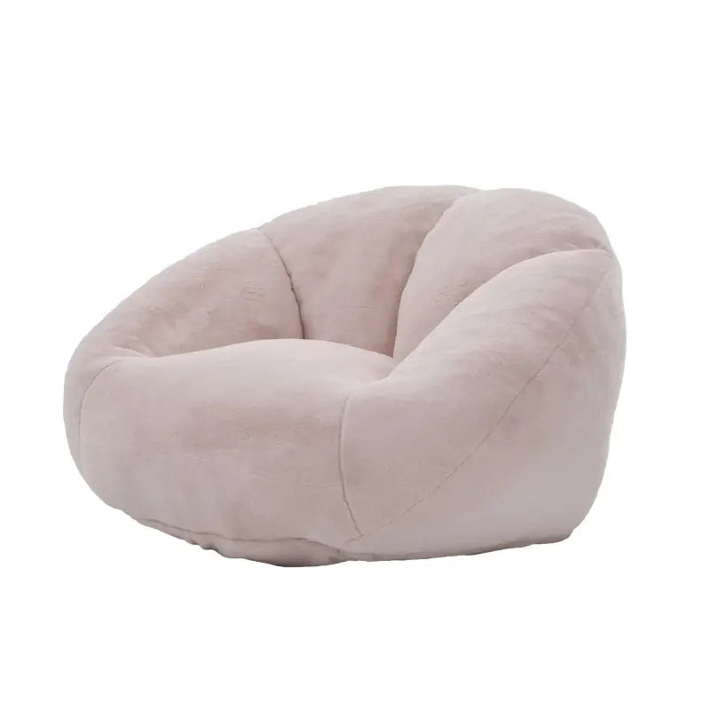 Shell-Shaped Bean Bag Chair with High-Rebound Memory Foam Filling, Ergonomic Floor Lounger with Faux Fur Removable Cover, 100L x 90W x 57H cm, Pink