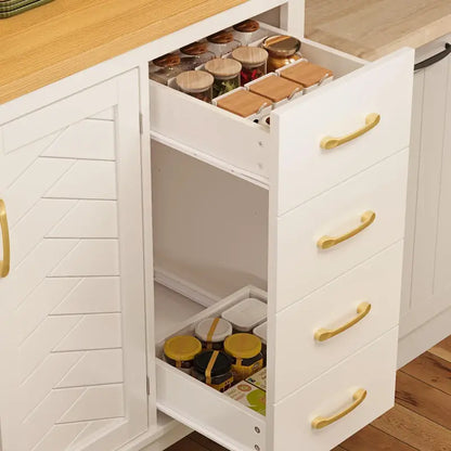 Stylish Sideboard with App-Controlled Built-In LED Light Strip, Practical Cabinet for Kitchen & Living Area, 105.5L x 40W x 180H cm, White