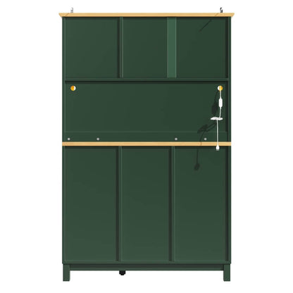 Farmhouse Style Sideboard with Spacious Shelves and Drawers, Versatile Storage Cabinet with Drink Holders, 104L x 40W x 180H cm, Green