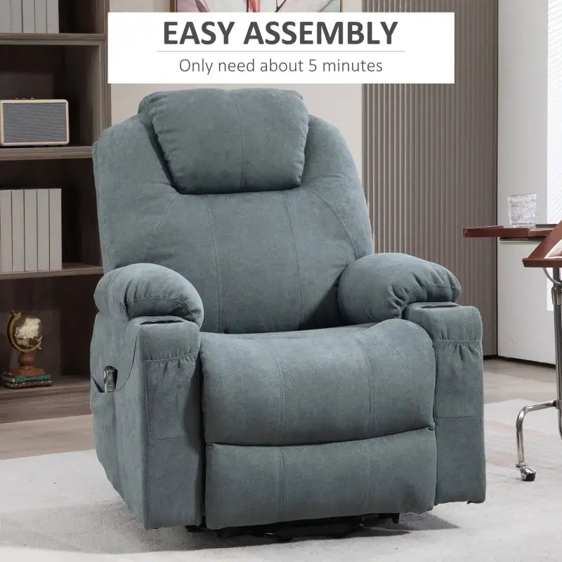 HOMCOM  Massage Power Lift Recliner Chair with Pocket Spring, Electric Lift Chair with Wide Backrest, Grey