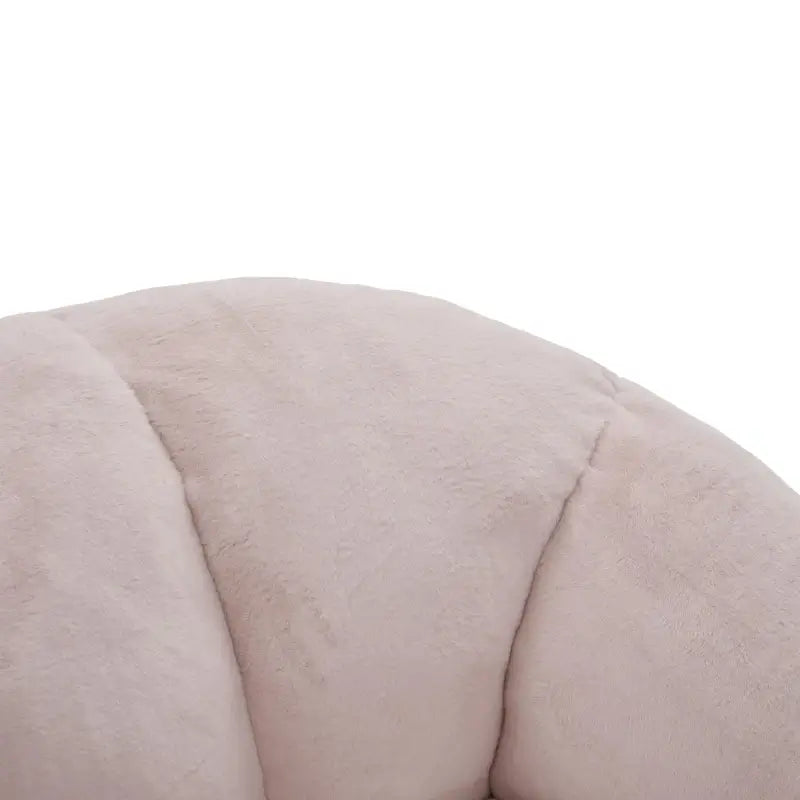 Shell-Shaped Bean Bag Chair with High-Rebound Memory Foam Filling, Ergonomic Floor Lounger with Faux Fur Removable Cover, 100L x 90W x 57H cm, Pink