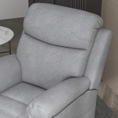 HOMCOM Power Lift Recliner Chair, Electric Lift Chair for Elderly, Overstuffed Linen Fabric Riser and Reclining Armchair with Remote Control, Side Pockets, for Living Room, Grey