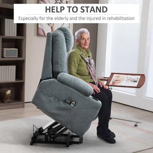 HOMCOM  Massage Power Lift Recliner Chair with Pocket Spring, Electric Lift Chair with Wide Backrest, Grey