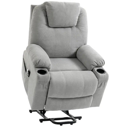 HOMCOM Massage Power Lift Recliner Chair with Pocket Spring, Electric Lift Chair with Wide Backrest, Light Grey