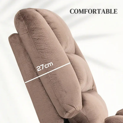 HOMCOM Velvet-Feel Electric Lift-and-Recline Massage Armchair, with Remote - Brown