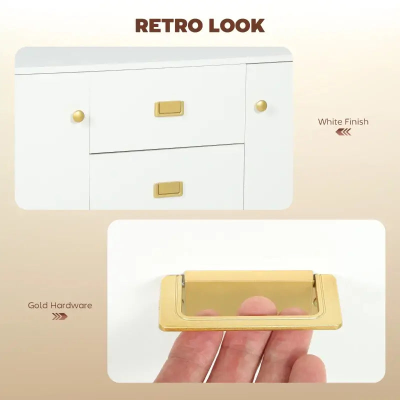 HOMCOM Modern White and Gold Sideboard