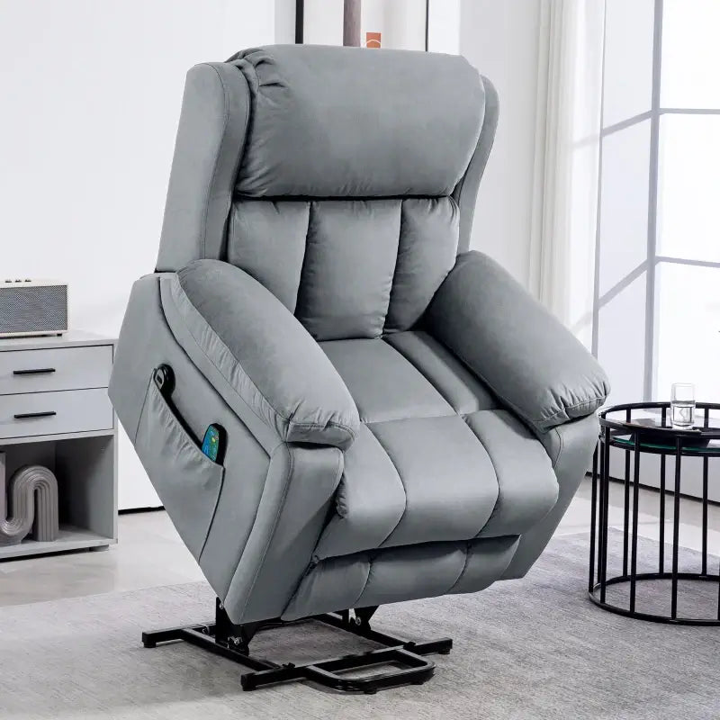 HOMCOM Eight-Point Massage Lift Chair, with Remote - Grey