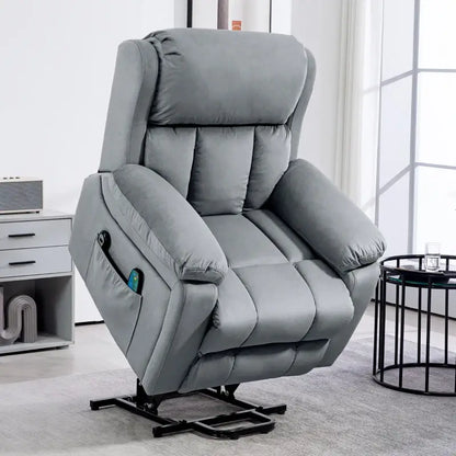HOMCOM Eight-Point Massage Lift Chair, with Remote - Grey