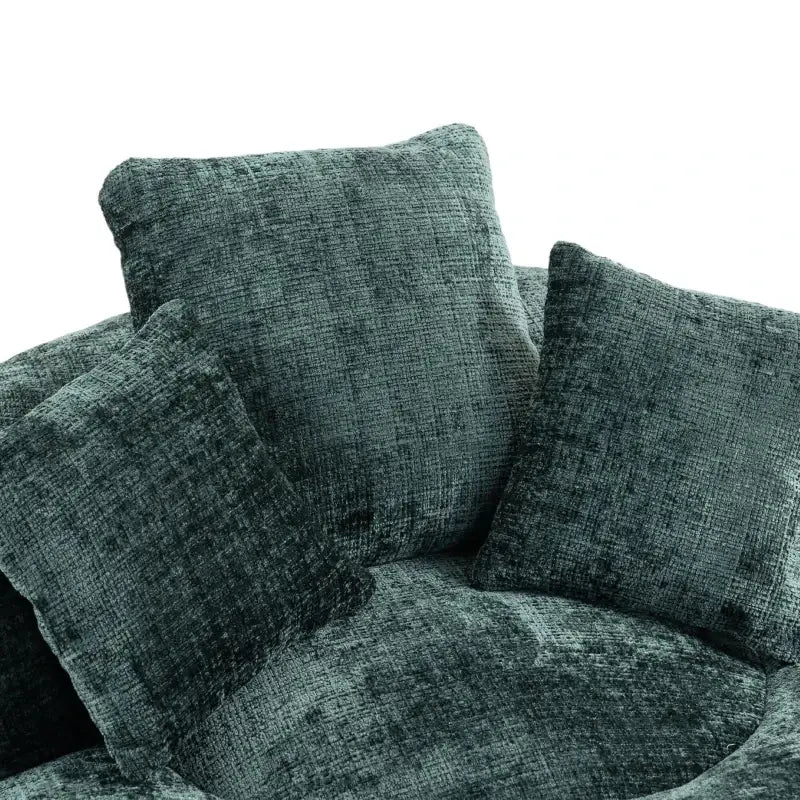 Lazy Sofa Bean Bag Chair with Memory Foam Filling, High Back and Three Pillows, Indoor and Outdoor Use, 108L x 108W x 52H cm, Green