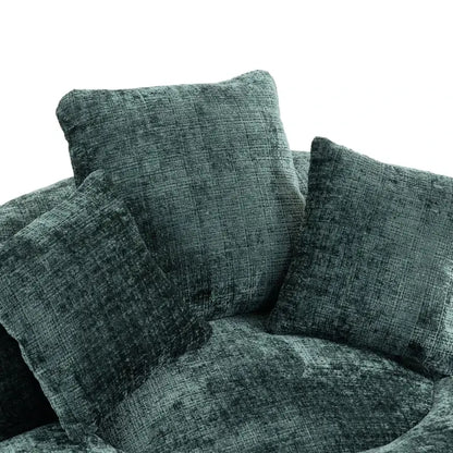 Lazy Sofa Bean Bag Chair with Memory Foam Filling, High Back and Three Pillows, Indoor and Outdoor Use, 108L x 108W x 52H cm, Green