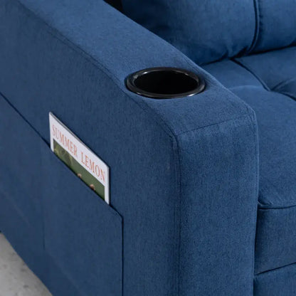 HOMCOM 3-in-1 Single Sofa Bed, Convertible Sleeper Chair Bed with 3-level Adjustable Back - Dark Blue