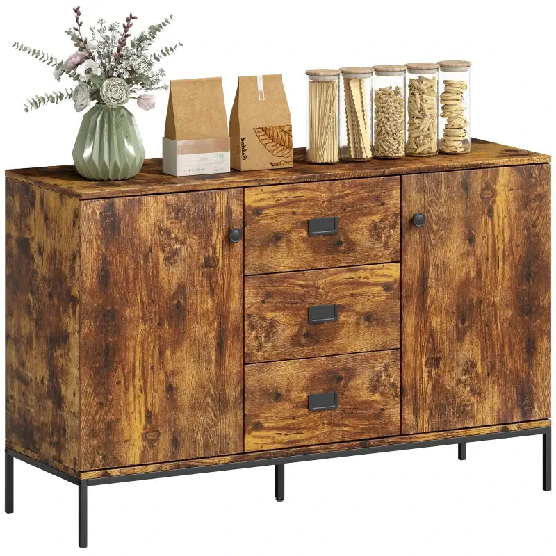 HOMCOM Modern Rustic Brown Sideboard