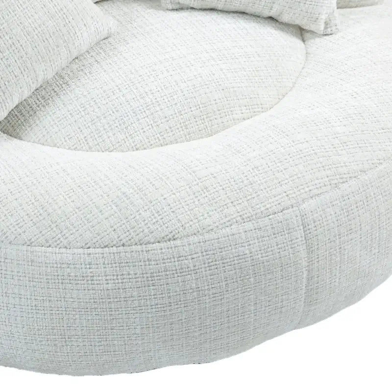 Lazy Sofa Bean Bag Chair with Memory Foam and Chenille Fabric, High Back Design with Three Pillows, 108L x 108W x 52H cm, Beige