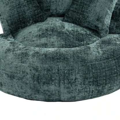Lazy Sofa Bean Bag Chair with Memory Foam Filling, High Back and Three Pillows, Indoor and Outdoor Use, 108L x 108W x 52H cm, Green