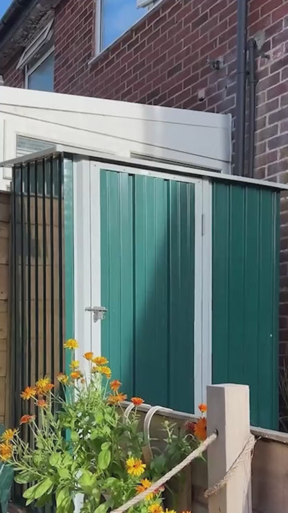 Outsunny 5ft x 3ft Garden Storage Shed, Galvanised Outdoor Metal Shed Waterproof with Sloped Roof, Lockable Door for Patio Tools, Equipment, Brown