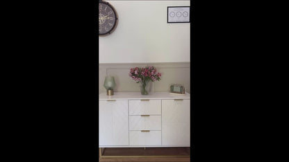 HOMCOM Sideboard with 3 Drawers and Adjustable Shelves for Living Room - Grey