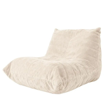 Soft Bean Bag Lazy Sofa with Ergonomic Full-Body Support, Couch with High-Rebound, Stain-Resistant Sponge, 110L x 90W x 67H cm, White
