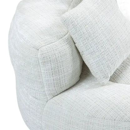 Lazy Sofa Bean Bag Chair with Memory Foam and Chenille Fabric, High Back Design with Three Pillows, 108L x 108W x 52H cm, Beige