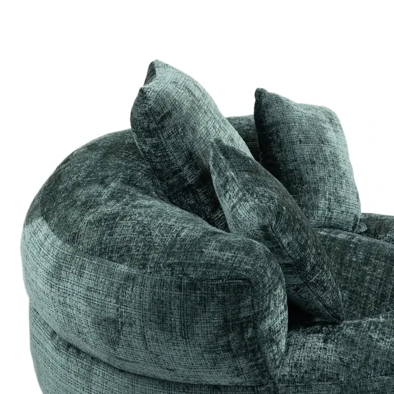 Lazy Sofa Bean Bag Chair with Memory Foam Filling, High Back and Three Pillows, Indoor and Outdoor Use, 108L x 108W x 52H cm, Green