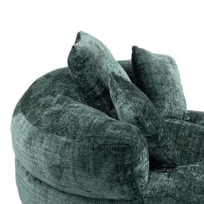 Lazy Sofa Bean Bag Chair with Memory Foam Filling, High Back and Three Pillows, Indoor and Outdoor Use, 108L x 108W x 52H cm, Green