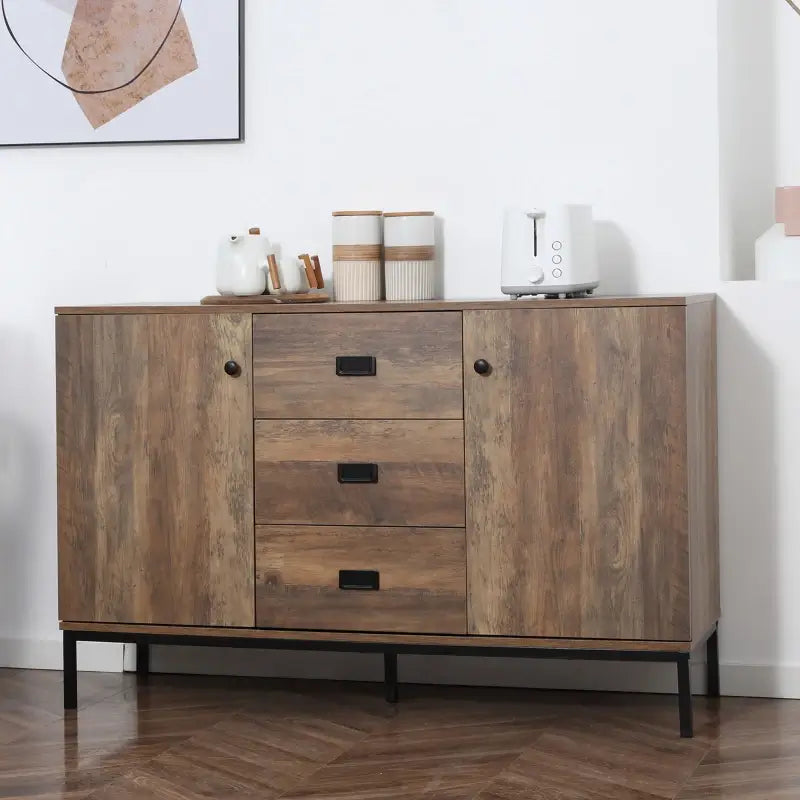 HOMCOM Modern Mango Wood-Effect Sideboard