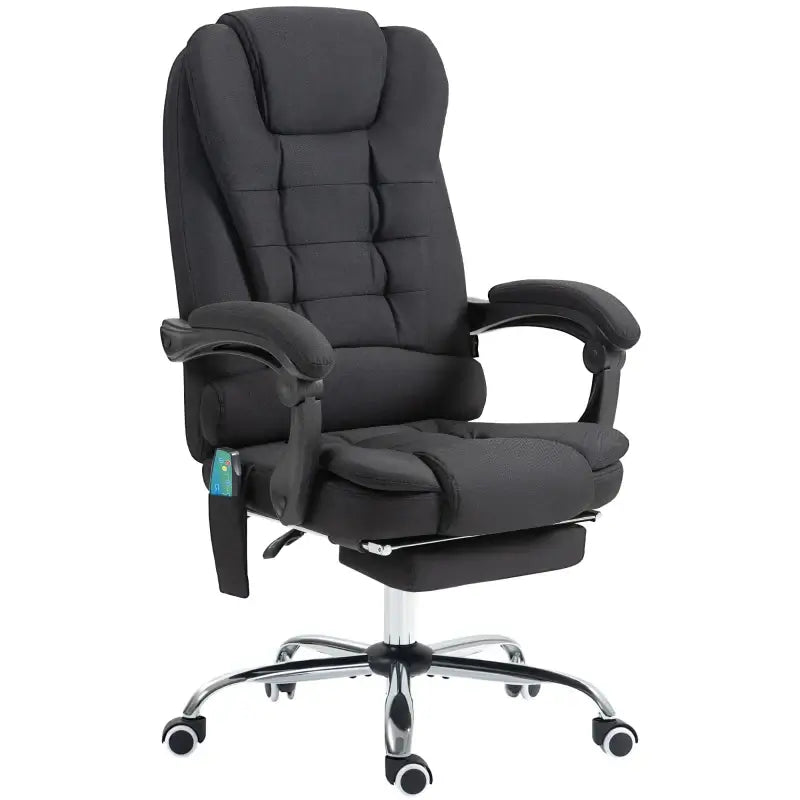Vinsetto Six-Point Massage and Heated Office Chair with 135°Recline Back - Black