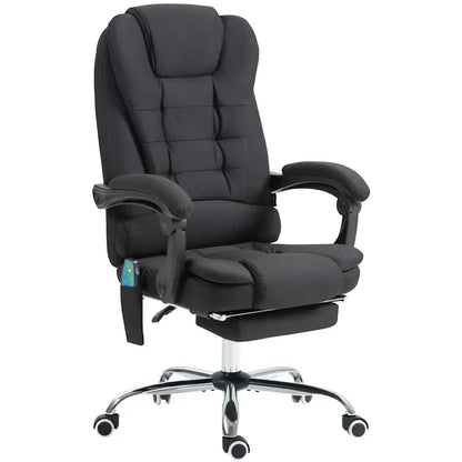 Vinsetto Six-Point Massage and Heated Office Chair with 135°Recline Back - Black