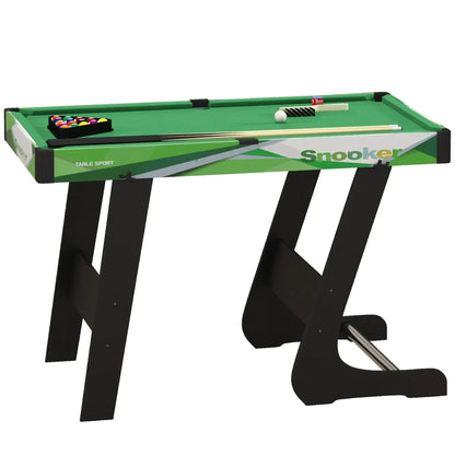 SPORTNOW 104cm Folding Mini Pool Table Set with 2 Cues, 16 Balls, Chalk, Triangle, Brush, Green